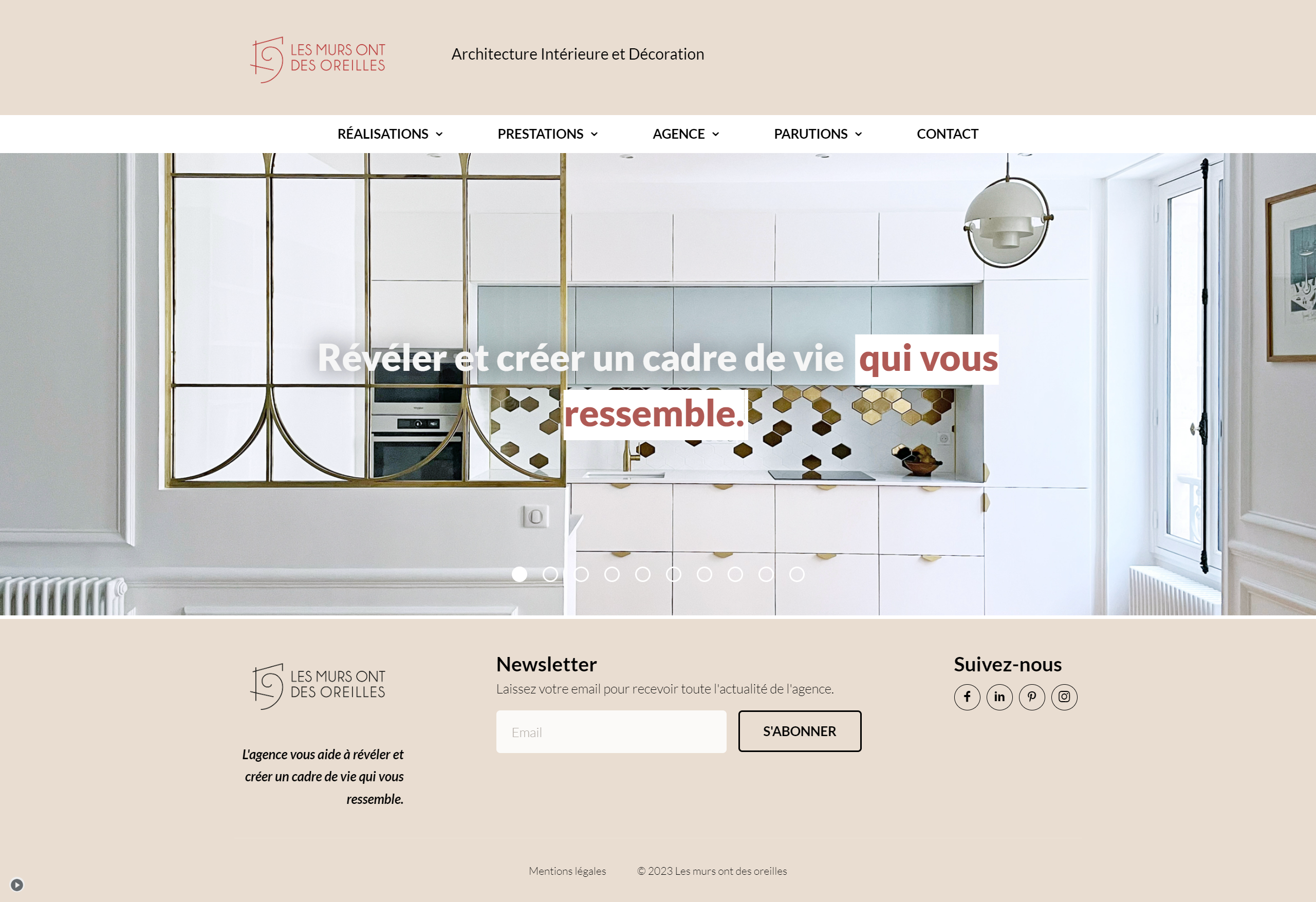 Maquette graphique du site Les murs ont des oreilles
