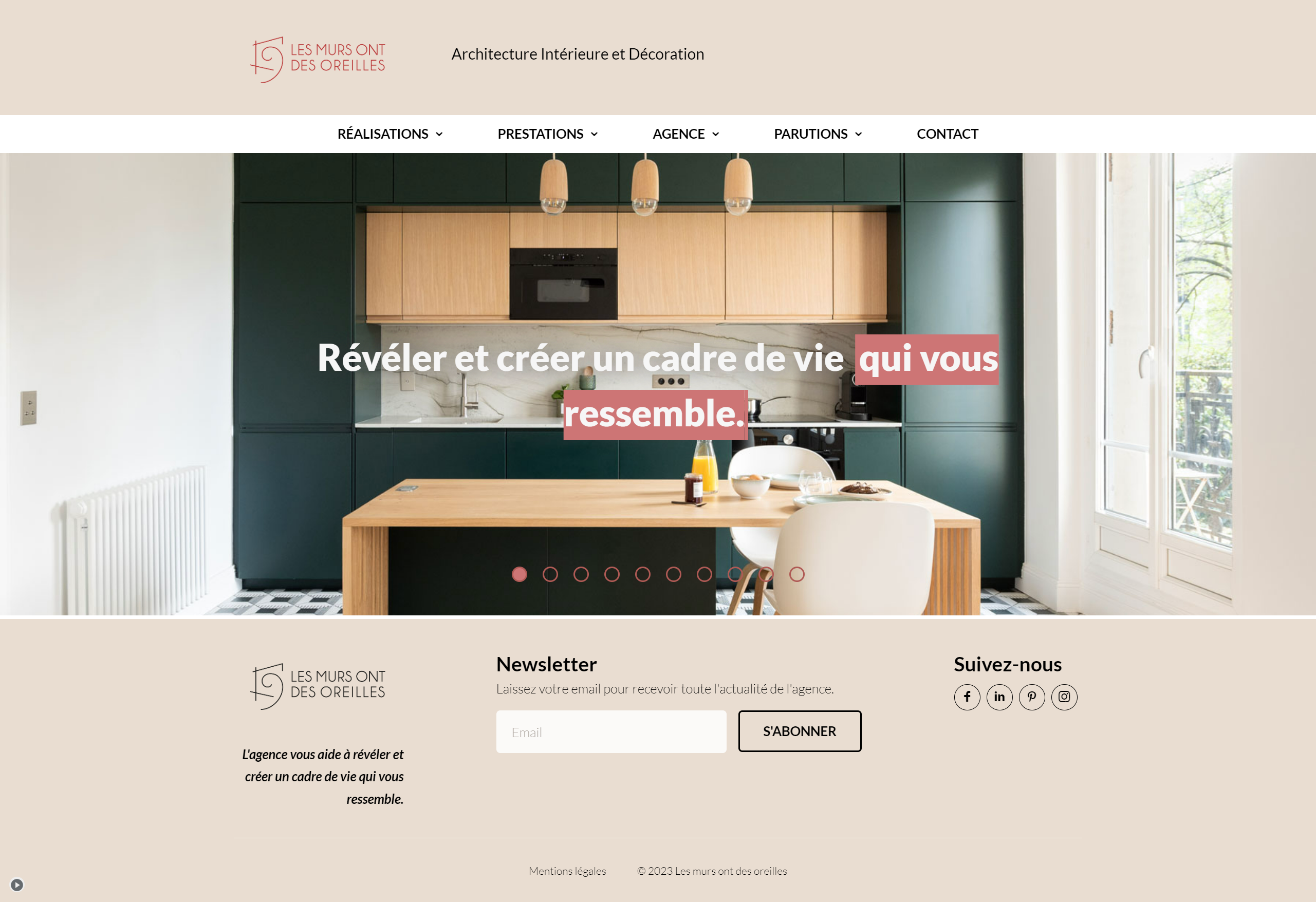 Maquette graphique du site Les murs ont des oreilles