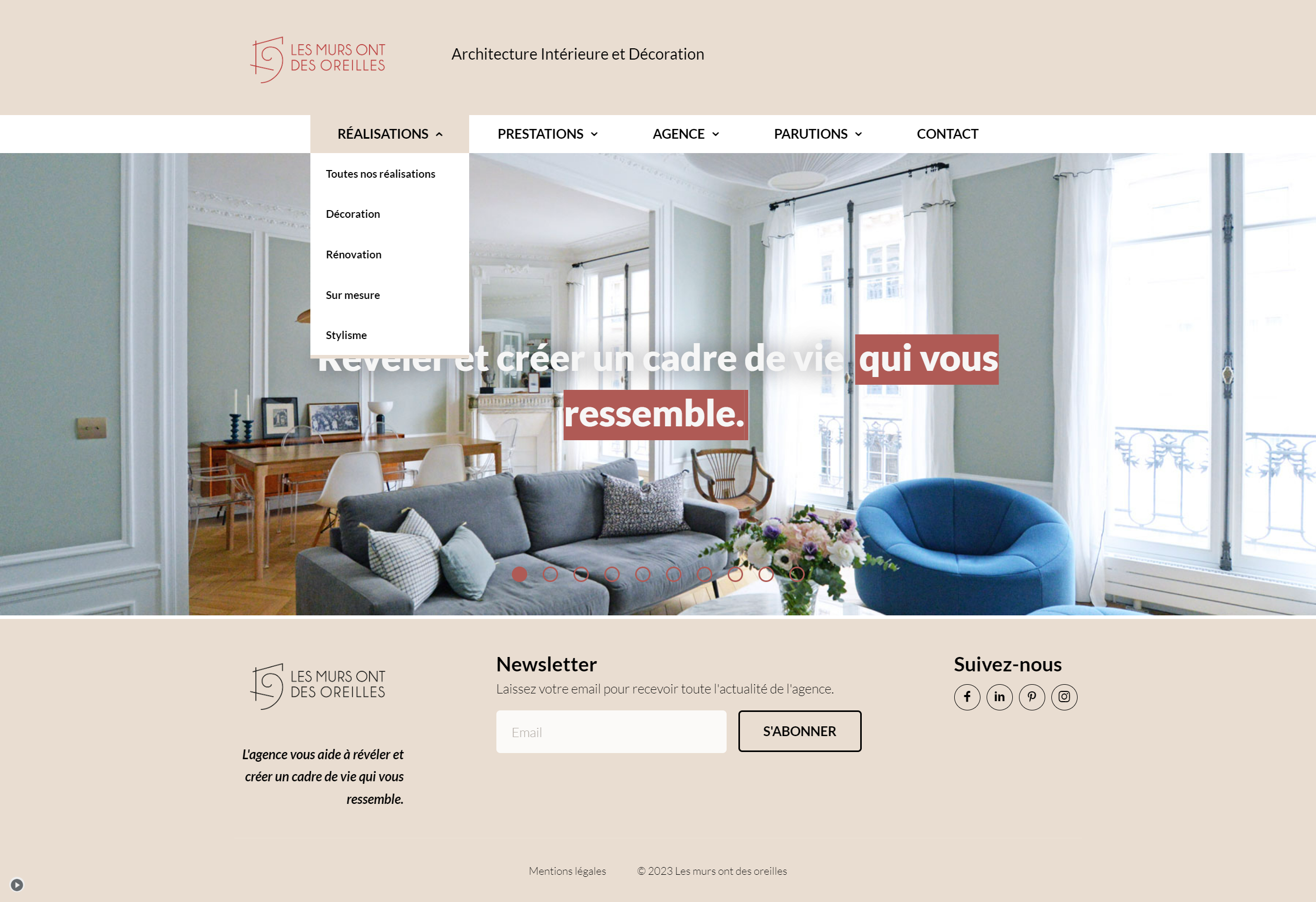 Maquette graphique du site Les murs ont des oreilles