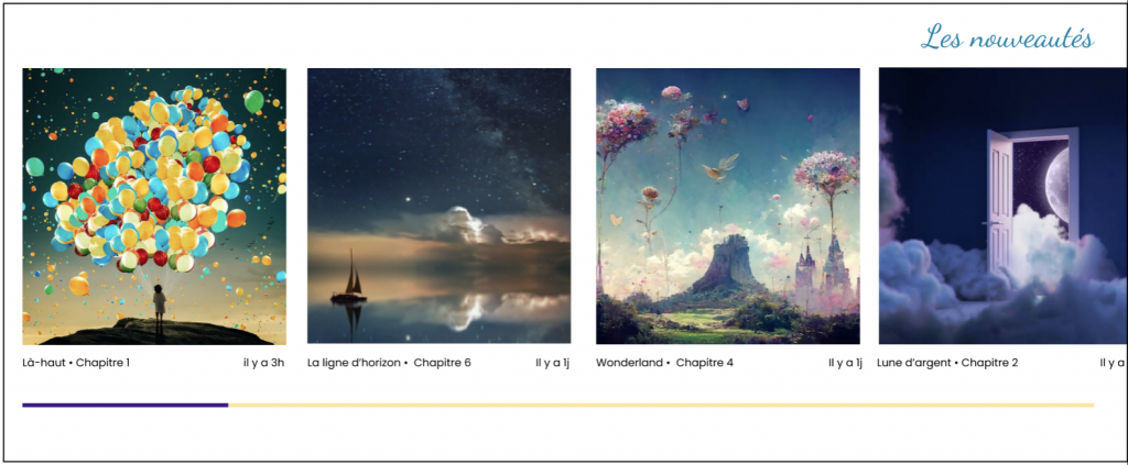Les collections au format slider de créer pour s'envoler