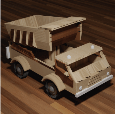 Image du projet de modélisation d'un camion en 3D fait sur Blender effectué en DUT Métiers du Multimédia et de l'Internet