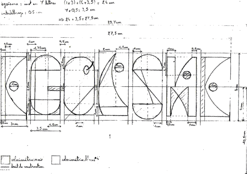 Planche de travaille sur la typographie créée sur le thème de l'orgueil avec le mot égoïsme